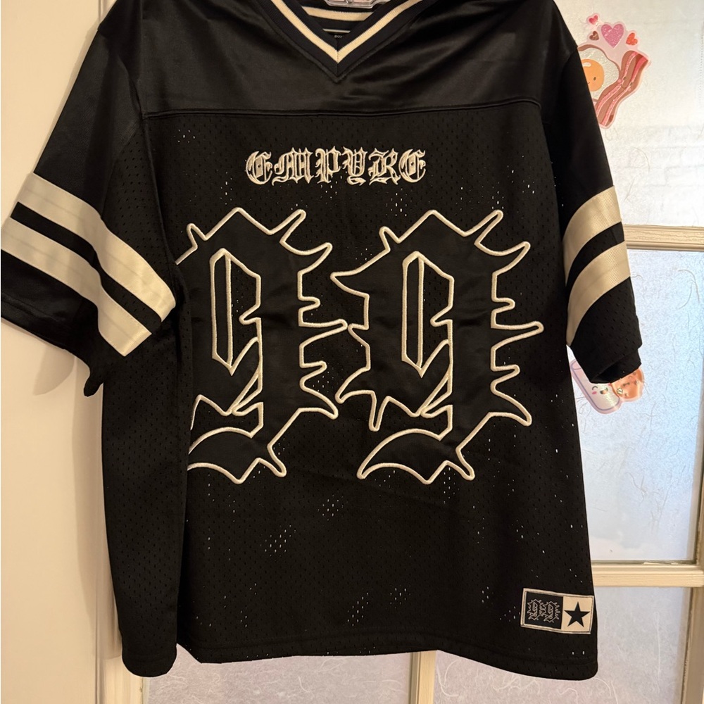 Empyre black /white  Graphic Mesh  unisex Jersey Top with White Trim